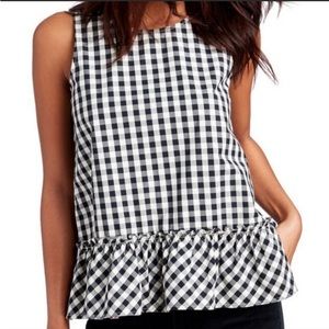 Vineyard Vines Gingham Sleeveless Flouce T…